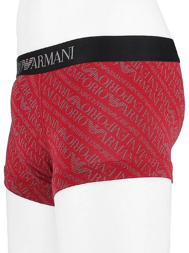 All Over Logo Elastic Band Cotton Trunk Briefs Red - EMPORIO ARMANI - BALAAN 4