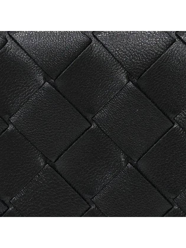 Tiny Tri-Fold Zipper Half Wallet Black - BOTTEGA VENETA - BALAAN 3