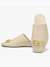 Women's BB Logo Leather Cozy Slippers Sand - BALENCIAGA - BALAAN 4