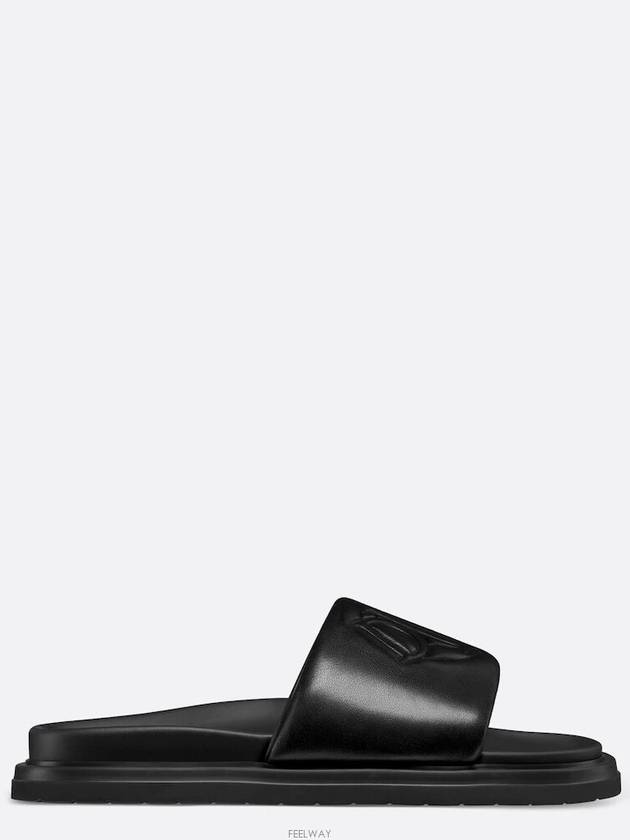 Aqua Quilted Smooth Calfskin Sandal Black - DIOR - BALAAN 5