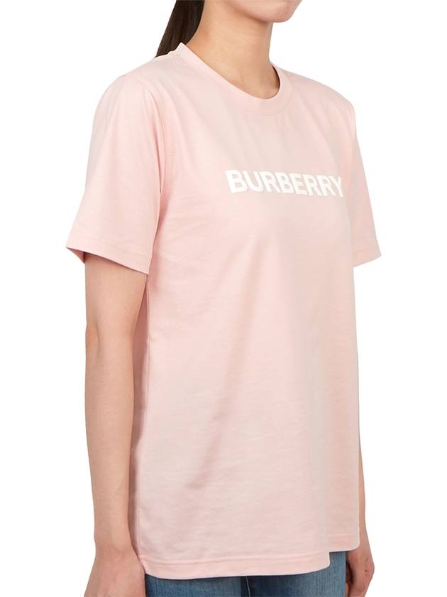 Women's Logo Print Cotton Short Sleeve T-Shirt Pink - BURBERRY - BALAAN 6