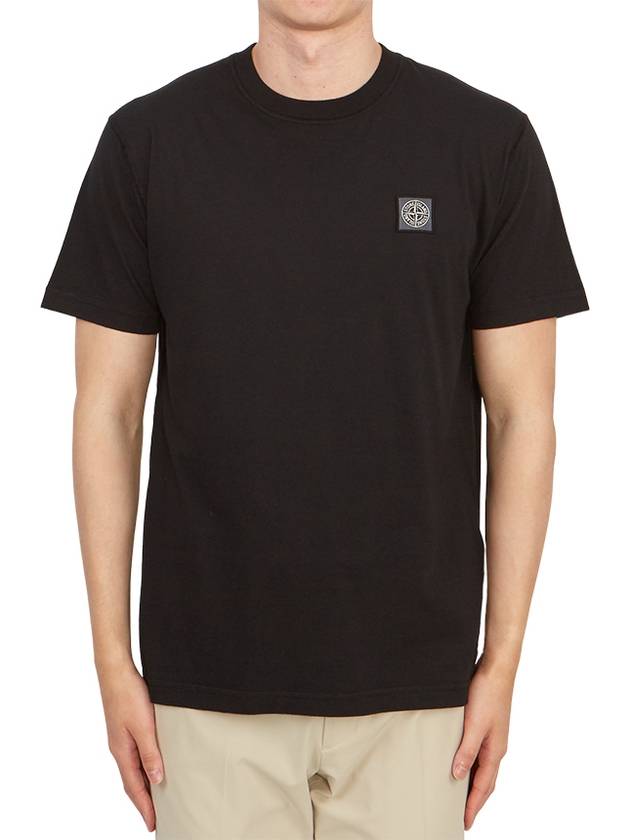 Organic Cotton Short Sleeve T-Shirt Black - STONE ISLAND - BALAAN 2