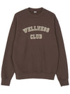 Wellness Club Flock Crew Neck Cotton Sweatshirt Brown - SPORTY & RICH - BALAAN 2