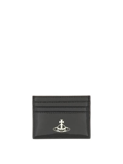 Logo Plaque Leather Card Wallet Black - VIVIENNE WESTWOOD - BALAAN 2