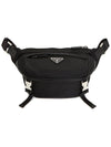 Re-Nylon Saffiano Leather Shoulder Bag Black - PRADA - BALAAN 2