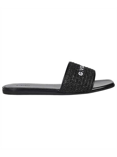 4G Raffia Slippers Black - GIVENCHY - BALAAN 1