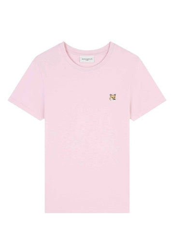 Fox Head Patch Regular Short Sleeve T-Shirt Pink - MAISON KITSUNE - BALAAN 1