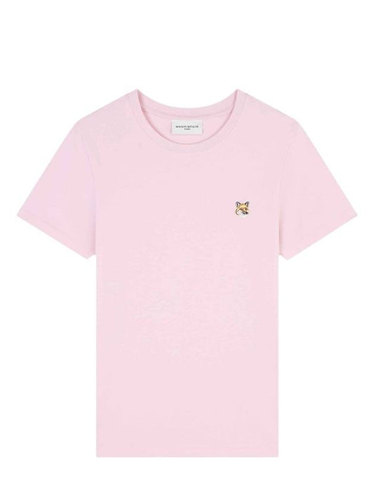 Fox Head Patch Regular Short Sleeve T-Shirt Pink - MAISON KITSUNE - BALAAN 1