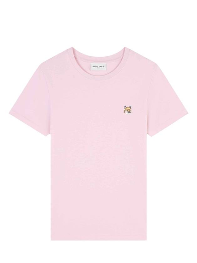 Fox Head Patch Regular Short Sleeve T-Shirt Pink - MAISON KITSUNE - BALAAN 1