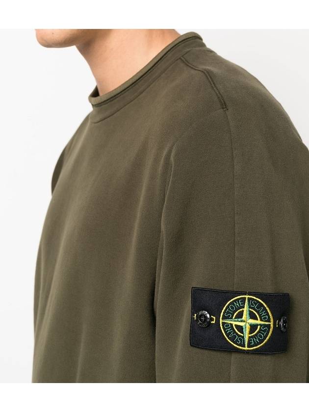 Stretch Cotton Fleece Mock Turtleneck Sweatshirt Olive Green - STONE ISLAND - BALAAN 6