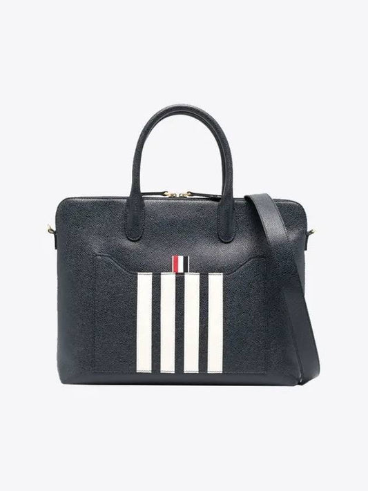 Pebble Grain 4-bar Briefcase Navy - THOM BROWNE - BALAAN 2