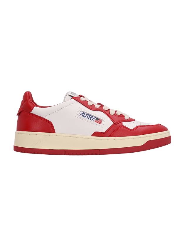 Men's Medalist Low Leather Sneakers White Red - AUTRY - BALAAN 2