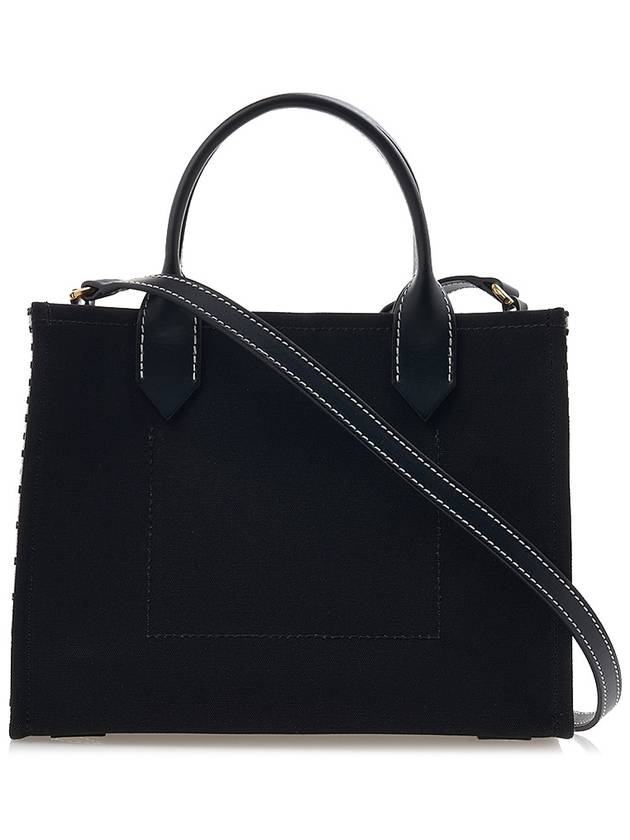 B Army Monogram Canvas Leather Small Tote Bag Black - BALMAIN - BALAAN 4