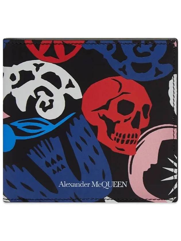 Graffiti Logo 8CC Half Wallet Black - ALEXANDER MCQUEEN - BALAAN 2