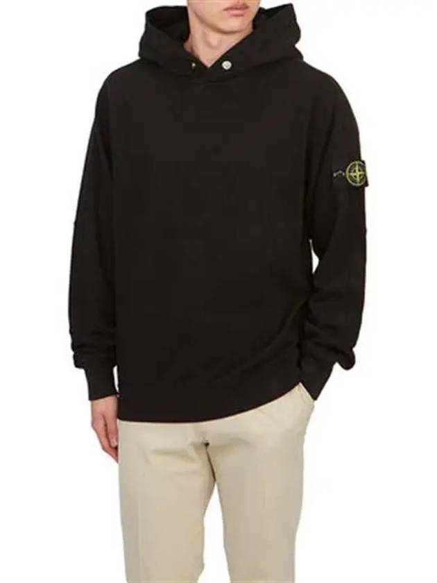 Compass Badge Cotton Hoodie Black - STONE ISLAND - BALAAN 6