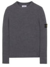 Crewneck Full Rib Wool Knit Top Dark Grey Melange - STONE ISLAND - BALAAN 2