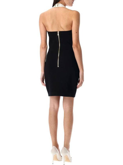 Balmain Two-Tone Halterneck Knit Mini Dress - BALMAIN - BALAAN 2