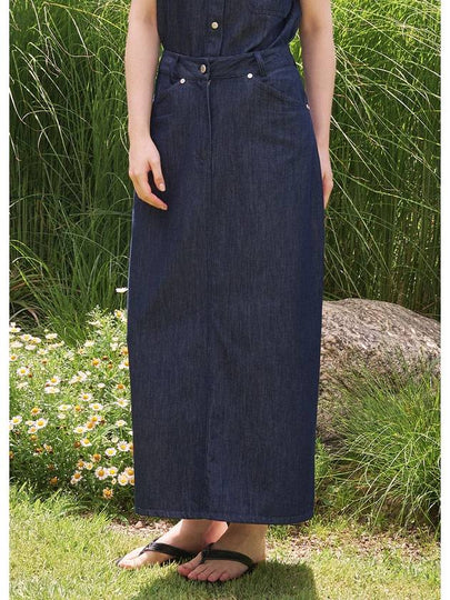 Muscari M point denim long H line skirt navy - MICANE - BALAAN 2