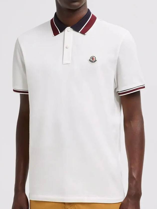 Logo Patch Polo Shirt White - MONCLER - BALAAN 3