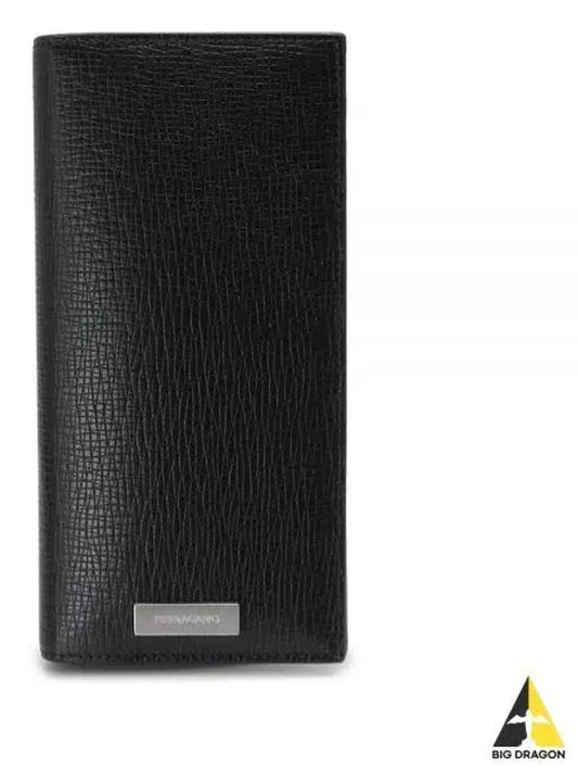 Vertical Leather Long Wallet Black - SALVATORE FERRAGAMO - BALAAN 2