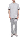 Men's Pincode Armband Short Sleeve Shirt Grey - THOM BROWNE - BALAAN 4