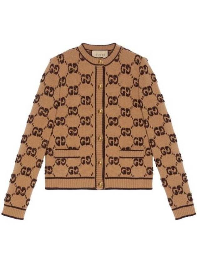 GG Boucle Jacquard Cardigan Camel - GUCCI - BALAAN 1