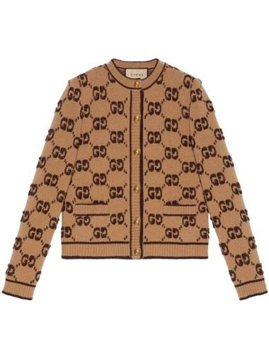 GG Boucle Jacquard Cardigan Camel - GUCCI - BALAAN 1