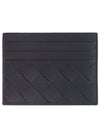 Intrecciato Leather Card Wallet Navy - BOTTEGA VENETA - BALAAN 1