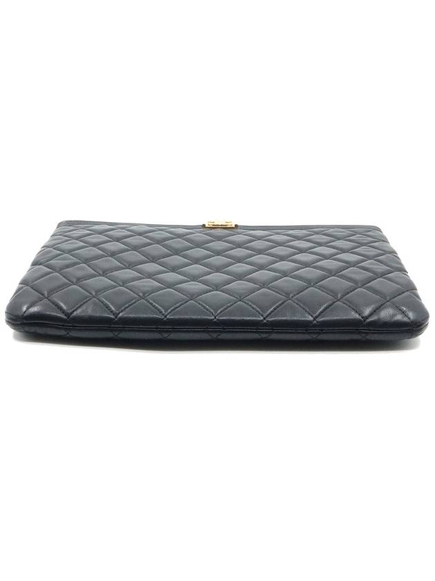 Women s Chanel A84406 Black Lambskin Gold Metal Boy New Medium Clutch 21st Unit gt Pouch Gangbuk used luxury goods - CHANEL - BALAAN 7