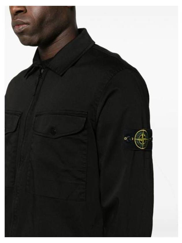 Two-pocket Overshirt Zip-up Jacket Black - STONE ISLAND - BALAAN 3