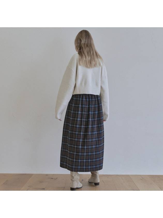 Tartan Check Maxi Pleated Skirt Brown - AVANT-G - BALAAN 6