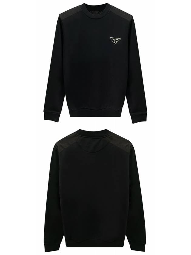 Triangular logo round sweatshirt black men s UJL21A 1U77 F0002 TJ - PRADA - BALAAN 4