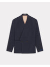 Striped Tailored Kimono Cotton Jacket Navy - KENZO - BALAAN 2