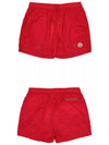 Men's Logo Patch Three Stripes Lining Swim Shorts Red - MONCLER - BALAAN 5