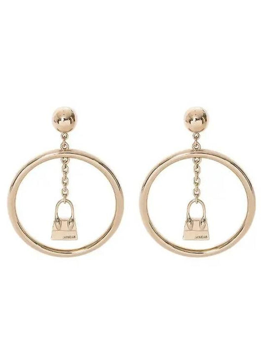 circle pendant earrings gold - JACQUEMUS - BALAAN.