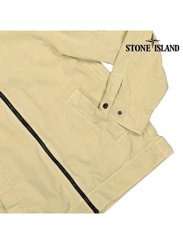 Tela Mock Neck Zip-up Jacket Beige - STONE ISLAND - BALAAN 5