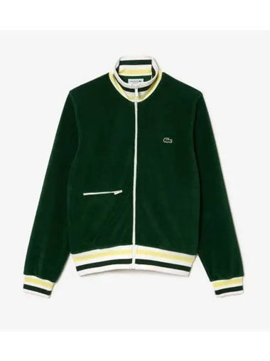 Men s Terry Toweling Track Jacket Green - LACOSTE - BALAAN 1