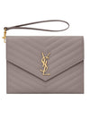 Grain De Poudre Cassandre Clutch Bag Fog - SAINT LAURENT - BALAAN 1