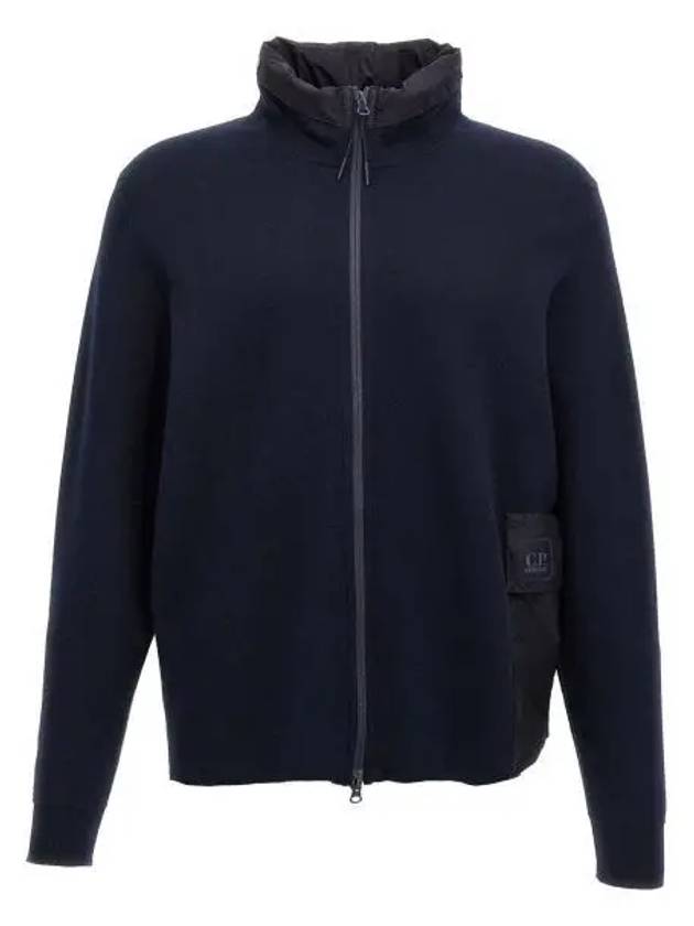 Cotton Double Mixed Zip-Up Jacket Navy - CP COMPANY - BALAAN 2