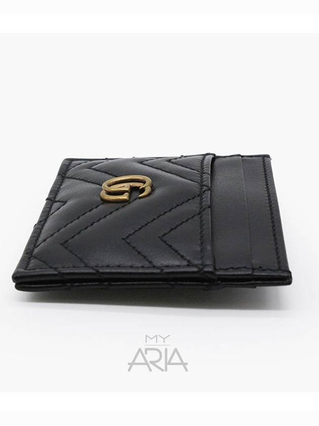 GG Marmont Matelasse 2 Tier Card Wallet Black - GUCCI - BALAAN 7