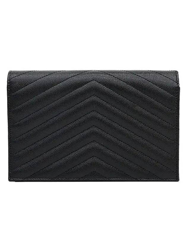 Monogram Matelasse Envelope Chain Cross Bag Black - SAINT LAURENT - BALAAN 4