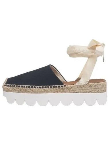 Ankle tie platform espadrille black - MARNI - BALAAN 1