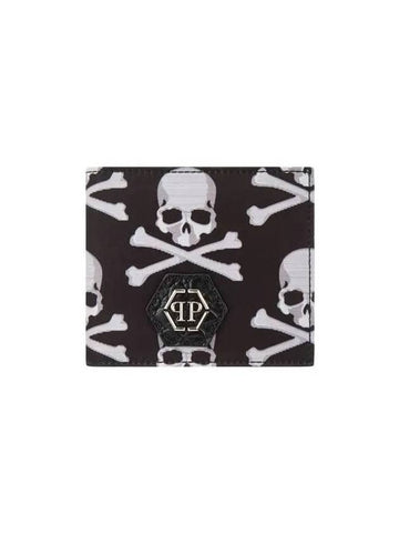 Men's skull pattern fold wallet black 270171 - PHILIPP PLEIN - BALAAN 1