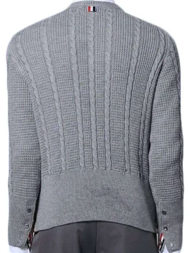 RWB Cable Wool Knit Top Grey - THOM BROWNE - BALAAN 4