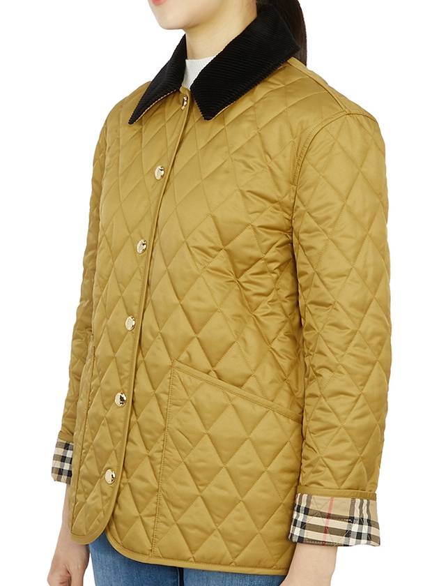 Corduroy Collar Diamond Quilted Jacket Brown - BURBERRY - BALAAN 7