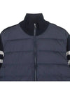 Padded Wool Zip-Up Cardigan Navy - MONCLER - BALAAN 6