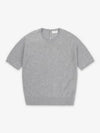 Wool Gris Chine Knit Top Grey - SAINT LAURENT - BALAAN 2