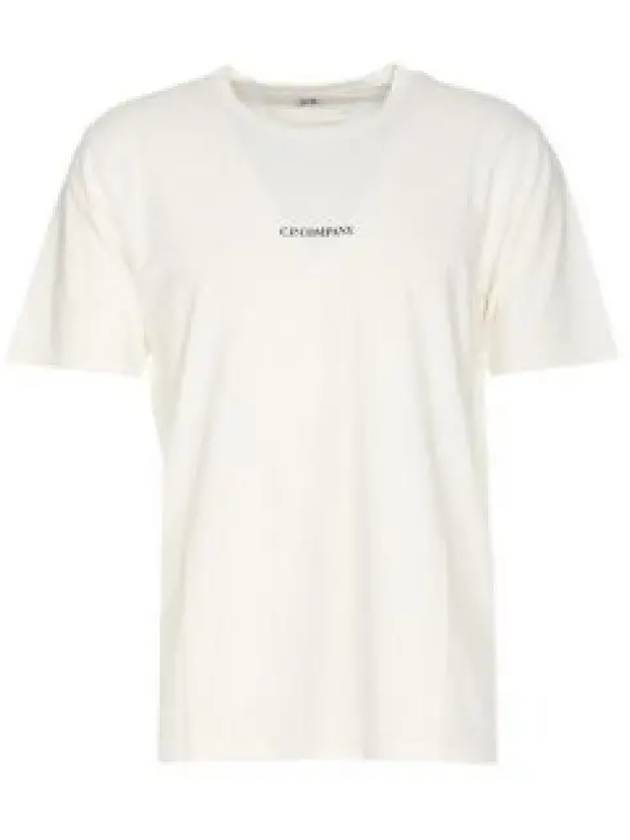 24/1 Jersey Garment Dyed Logo Short Sleeve T-Shirt White - CP COMPANY - BALAAN 2