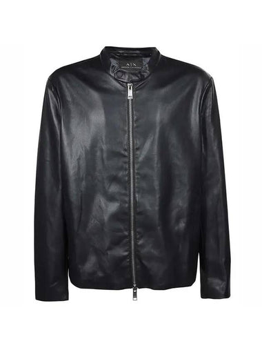 Racer Leather Jacket Black - ARMANI EXCHANGE - BALAAN 1