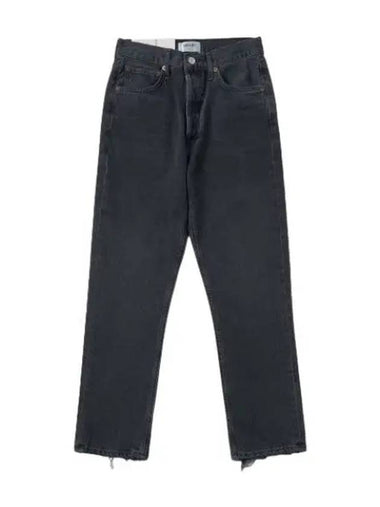 A Goldie Riley high rise straight crop denim pants black - AGOLDE - BALAAN 1